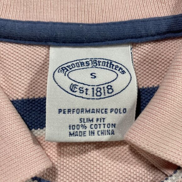 Brooks Brothers Striped Polo (Men’s Size S) • Blue & Pink • Performance Fit - Picture 2 of 6